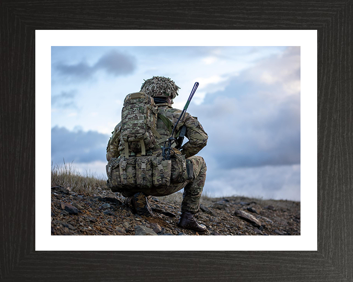 British Army Grenadier Guardsman Portrait Photo Print Wall Art Military Decor Poster Posters, Prints, & Visual Artwork Hampshire Prints 10 x 8 Black Frame Yes