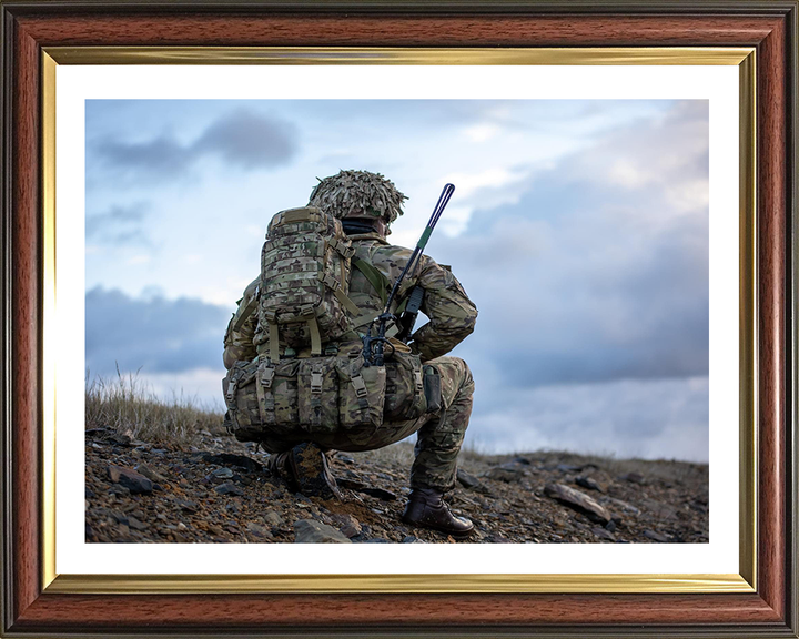 British Army Grenadier Guardsman Portrait Photo Print Wall Art Military Decor Poster Posters, Prints, & Visual Artwork Hampshire Prints 10 x 8 Classic Frame Yes