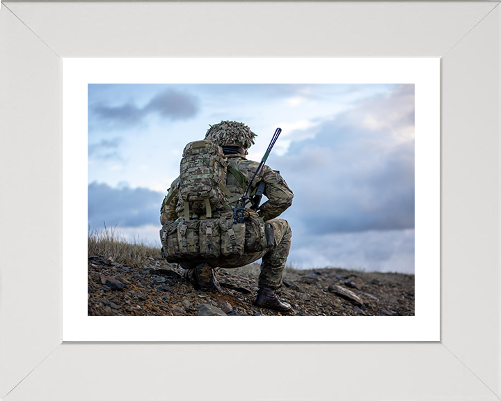 British Army Grenadier Guardsman Portrait Photo Print Wall Art Military Decor Poster Posters, Prints, & Visual Artwork Hampshire Prints 10 x 8 White Frame Yes