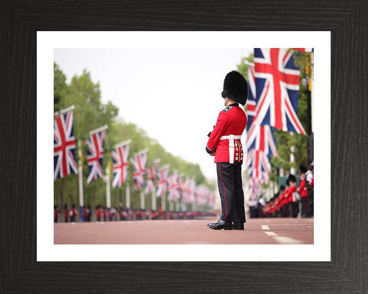 British Army Guardsman on The Mall London Photo Print Wall Art Military Decor Posters, Prints, & Visual Artwork Hampshire Prints 10 x 8 Black Frame Yes
