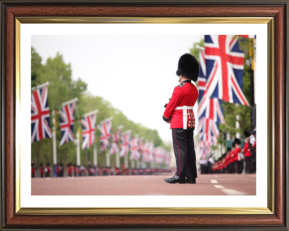 British Army Guardsman on The Mall London Photo Print Wall Art Military Decor Posters, Prints, & Visual Artwork Hampshire Prints 10 x 8 Classic Frame Yes