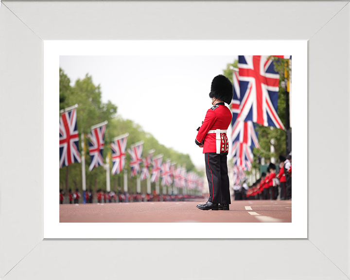 British Army Guardsman on The Mall London Photo Print Wall Art Military Decor Posters, Prints, & Visual Artwork Hampshire Prints 10 x 8 White Frame Yes