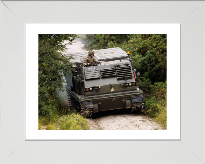 Guided Multiple Launch Rocket System British Army Vehicle Photo Print Wall Art Military Decor UK Posters, Prints, & Visual Artwork Hampshire Prints 10 x 8 White Frame Yes