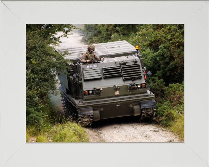 Guided Multiple Launch Rocket System British Army Vehicle Photo Print Wall Art Military Decor UK Posters, Prints, & Visual Artwork Hampshire Prints 10 x 8 White Frame No
