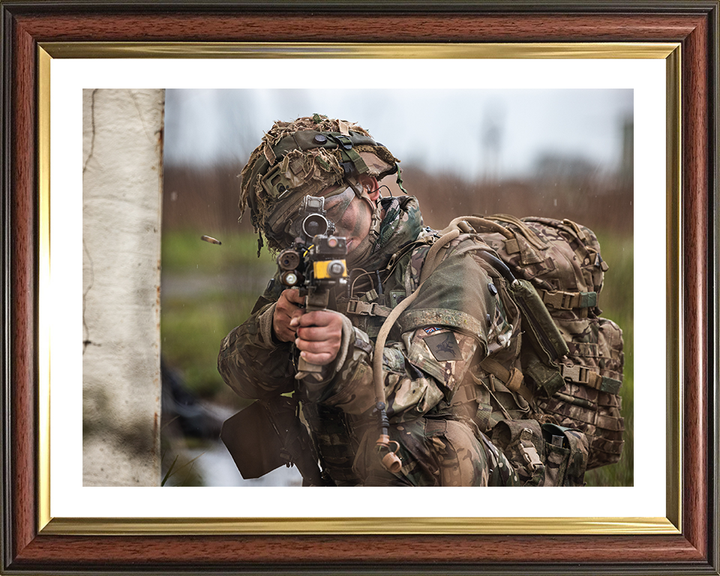 British Army Gurkha Soldier Firing during exercise Photo Print Wall Art Military Decor Poster Posters, Prints, & Visual Artwork Hampshire Prints 10 x 8 Classic Frame Yes