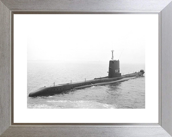 HMS Aeneas (P427) (S72) Photo Print - Port Side View - Royal Navy Amphion Class Submarine Posters, Prints, & Visual Artwork Hampshire Prints 10 x 8 Silver Frame Yes