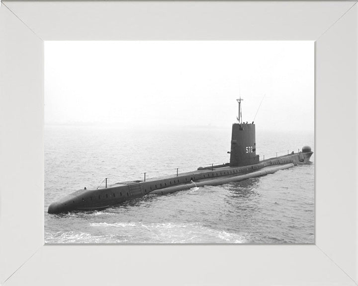HMS Aeneas (P427) (S72) Photo Print - Port Side View - Royal Navy Amphion Class Submarine Posters, Prints, & Visual Artwork Hampshire Prints 10 x 8 White Frame No