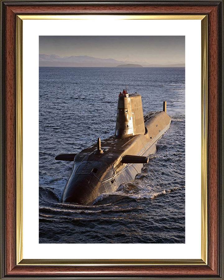 HMS Ambush (S120) Photo Print - High Port Bow View - Royal Navy Astute Class Submarine Posters, Prints, & Visual Artwork Hampshire Prints 10 x 8 Classic Frame Yes