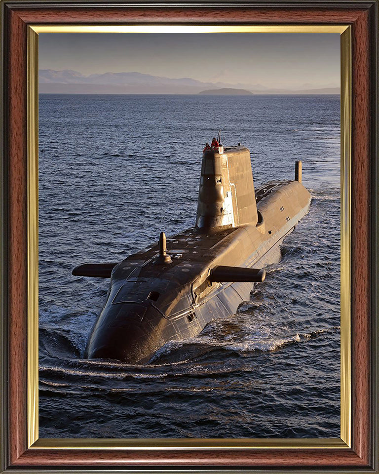 HMS Ambush (S120) Photo Print - High Port Bow View - Royal Navy Astute Class Submarine Posters, Prints, & Visual Artwork Hampshire Prints 10 x 8 Classic Frame No