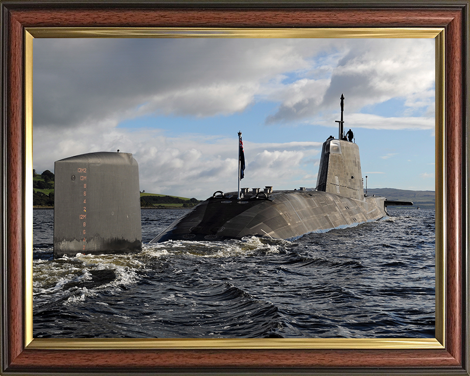 HMS Ambush (S120) Photo Print - Starboard Quarter View 2012 - Royal Navy Astute Class Submarine Posters, Prints, & Visual Artwork Hampshire Prints 10 x 8 Classic Frame No