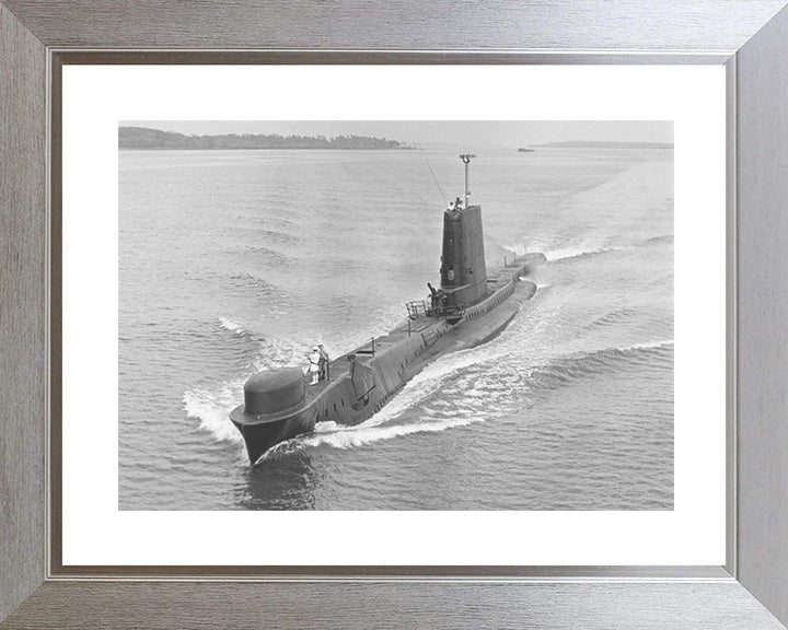 HMS Andrew (P423) Photo Print - High Port Bow View - Royal Navy Amphion Class Submarine Posters, Prints, & Visual Artwork Hampshire Prints 10 x 8 Silver Frame Yes