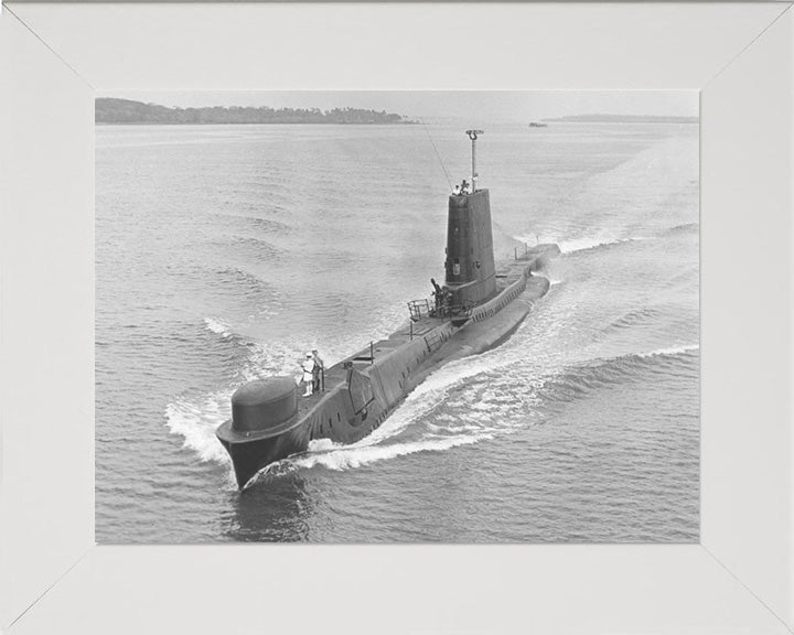 HMS Andrew (P423) Photo Print - High Port Bow View - Royal Navy Amphion Class Submarine Posters, Prints, & Visual Artwork Hampshire Prints 10 x 8 White Frame No