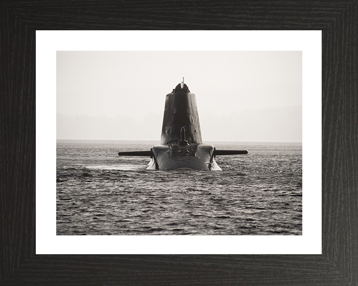 HMS Astute (S119) Photo Print - Black and White 2009 - Royal Navy Astute Class Submarine Posters, Prints, & Visual Artwork Hampshire Prints 10 x 8 Black Frame Yes