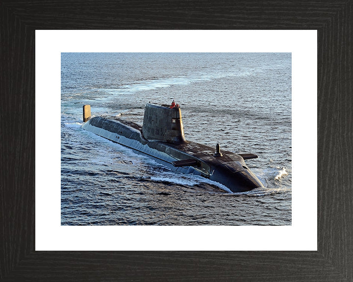 HMS Astute (S119) Starboard Bow View Royal Navy Astute Class Submarine Photo Print Wall Art Naval Decor UK Posters, Prints, & Visual Artwork Hampshire Prints 10 x 8 Black Frame Yes