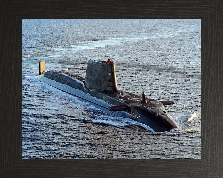 HMS Astute (S119) Starboard Bow View Royal Navy Astute Class Submarine Photo Print Wall Art Naval Decor UK Posters, Prints, & Visual Artwork Hampshire Prints 10 x 8 Black Frame No