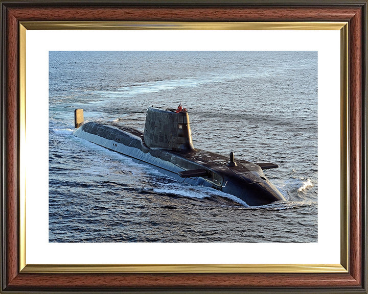 HMS Astute (S119) Starboard Bow View Royal Navy Astute Class Submarine Photo Print Wall Art Naval Decor UK Posters, Prints, & Visual Artwork Hampshire Prints 10 x 8 Classic Frame Yes