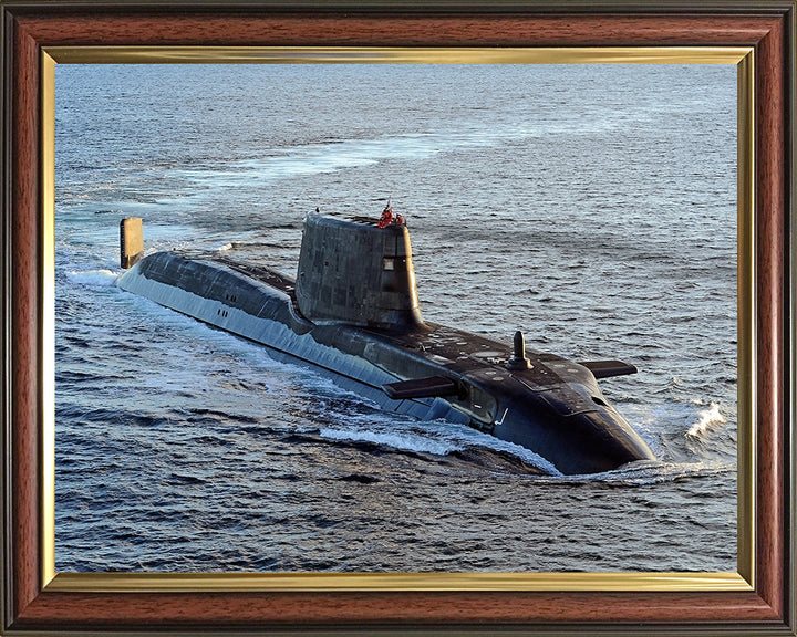 HMS Astute (S119) Starboard Bow View Royal Navy Astute Class Submarine Photo Print Wall Art Naval Decor UK Posters, Prints, & Visual Artwork Hampshire Prints 10 x 8 Classic Frame No