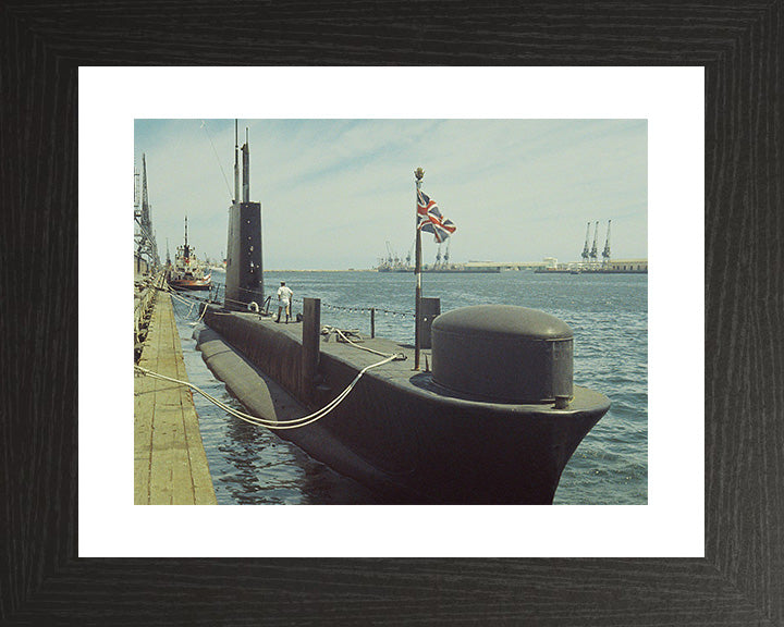 HMS Finwhale (S05) Photo Print - Alongside - Royal Navy Porpoise Class Submarine Posters, Prints, & Visual Artwork Hampshire Prints 10 x 8 Black Frame Yes