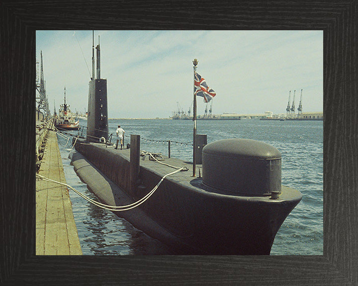HMS Finwhale (S05) Photo Print - Alongside - Royal Navy Porpoise Class Submarine Posters, Prints, & Visual Artwork Hampshire Prints 10 x 8 Black Frame No