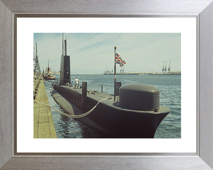 HMS Finwhale (S05) Photo Print - Alongside - Royal Navy Porpoise Class Submarine Posters, Prints, & Visual Artwork Hampshire Prints 10 x 8 Silver Frame Yes