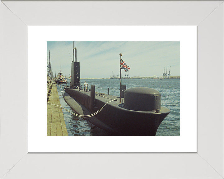 HMS Finwhale (S05) Photo Print - Alongside - Royal Navy Porpoise Class Submarine Posters, Prints, & Visual Artwork Hampshire Prints 10 x 8 White Frame Yes