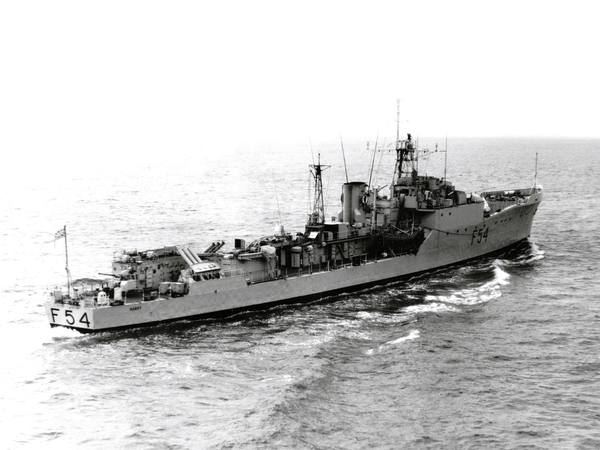 HMS Hardy F54 Blackwood Class Frigate 1956 Underway