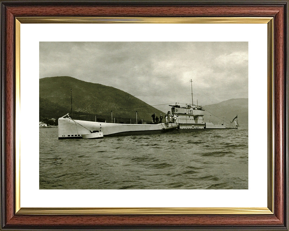 HMS L53 L Class Submarine Photo Print Port Side View Royal Navy Wall Art Naval Decor Poster Posters, Prints, & Visual Artwork Hampshire Prints 10 x 8 Classic Frame Yes