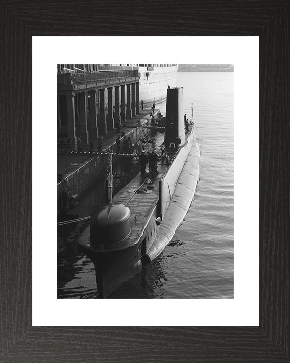 HMS Orpheus (S11) Oberon Class Submarine Photo Print Alongside Royal Navy Wall Art Naval Decor Posters, Prints, & Visual Artwork Hampshire Prints 10 x 8 Black Frame Yes