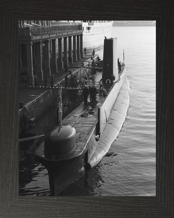 HMS Orpheus (S11) Oberon Class Submarine Photo Print Alongside Royal Navy Wall Art Naval Decor Posters, Prints, & Visual Artwork Hampshire Prints 10 x 8 Black Frame No