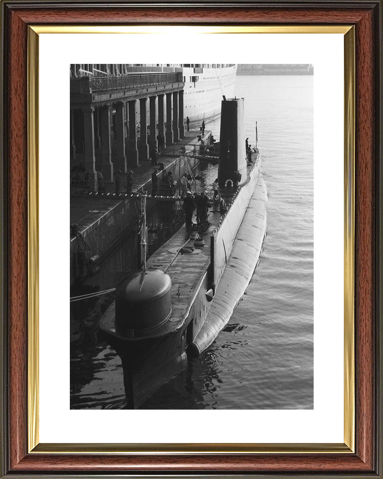 HMS Orpheus (S11) Oberon Class Submarine Photo Print Alongside Royal Navy Wall Art Naval Decor Posters, Prints, & Visual Artwork Hampshire Prints 10 x 8 Classic Frame Yes