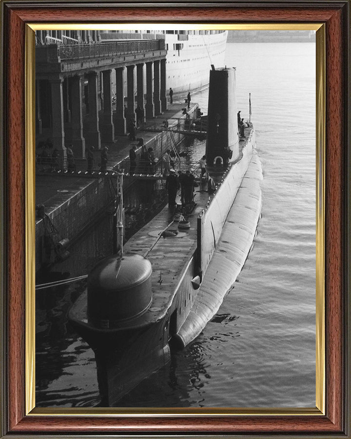 HMS Orpheus (S11) Oberon Class Submarine Photo Print Alongside Royal Navy Wall Art Naval Decor Posters, Prints, & Visual Artwork Hampshire Prints 10 x 8 Classic Frame No
