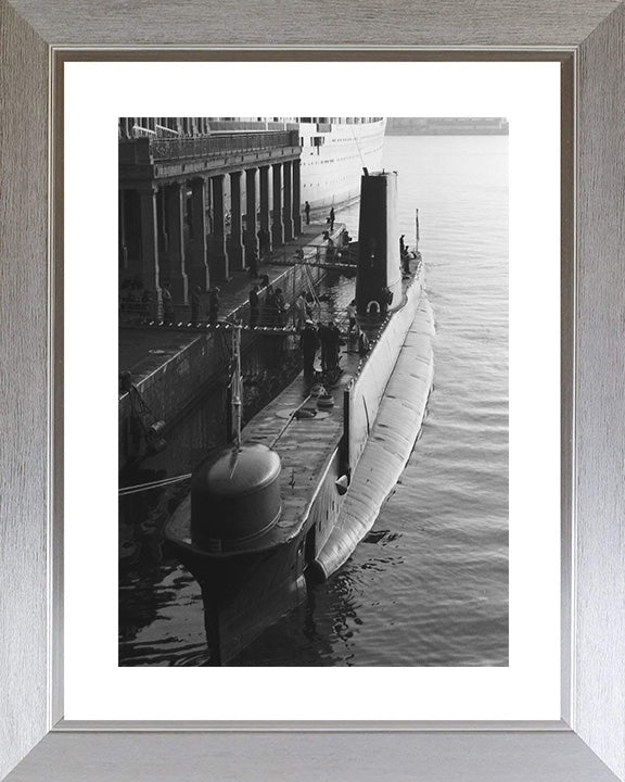 HMS Orpheus (S11) Oberon Class Submarine Photo Print Alongside Royal Navy Wall Art Naval Decor Posters, Prints, & Visual Artwork Hampshire Prints 10 x 8 Silver Frame Yes