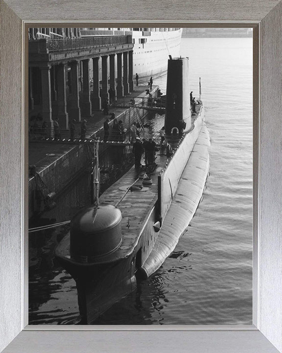 HMS Orpheus (S11) Oberon Class Submarine Photo Print Alongside Royal Navy Wall Art Naval Decor Posters, Prints, & Visual Artwork Hampshire Prints 10 x 8 Silver Frame No