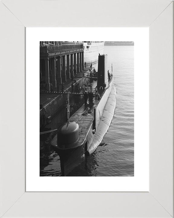 HMS Orpheus (S11) Oberon Class Submarine Photo Print Alongside Royal Navy Wall Art Naval Decor Posters, Prints, & Visual Artwork Hampshire Prints 10 x 8 White Frame Yes