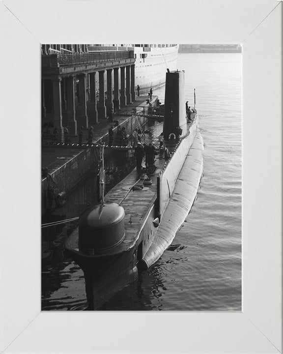 HMS Orpheus (S11) Oberon Class Submarine Photo Print Alongside Royal Navy Wall Art Naval Decor Posters, Prints, & Visual Artwork Hampshire Prints 10 x 8 White Frame No