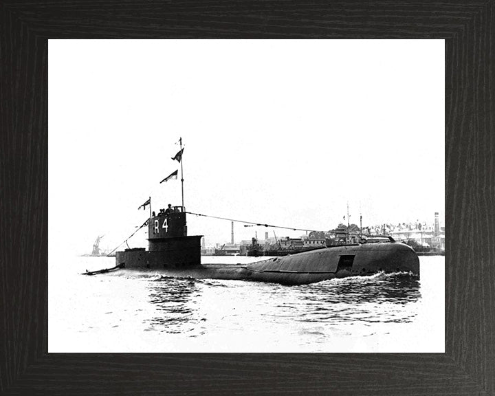 HMS R4 R Class Submarine Photo Print Starboard View Royal Navy Wall Art Naval Decor Poster Posters, Prints, & Visual Artwork Hampshire Prints 10 x 8 Black Frame No