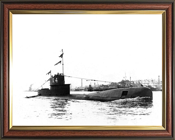 HMS R4 R Class Submarine Photo Print Starboard View Royal Navy Wall Art Naval Decor Poster Posters, Prints, & Visual Artwork Hampshire Prints 10 x 8 Classic Frame No