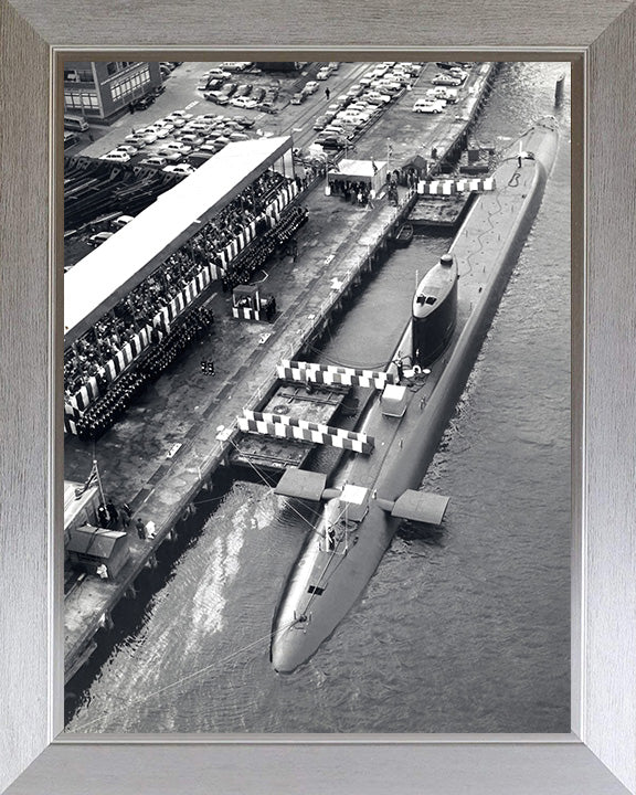 HMS Resolution (S22) Photo Print - Alongside - Royal Navy Resolution Class Submarine Posters, Prints, & Visual Artwork Hampshire Prints 10 x 8 Silver Frame No