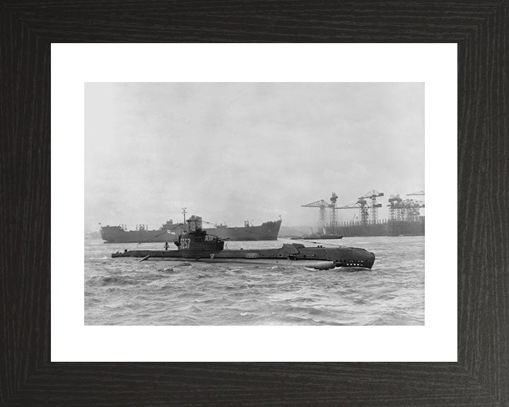 HMS Saga (P257) Photo Print - Starboard Side View - Royal Navy S Class Submarine Posters, Prints, & Visual Artwork Hampshire Prints 10 x 8 Black Frame Yes