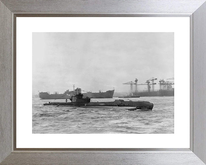 HMS Saga (P257) Photo Print - Starboard Side View - Royal Navy S Class Submarine Posters, Prints, & Visual Artwork Hampshire Prints 10 x 8 Silver Frame Yes