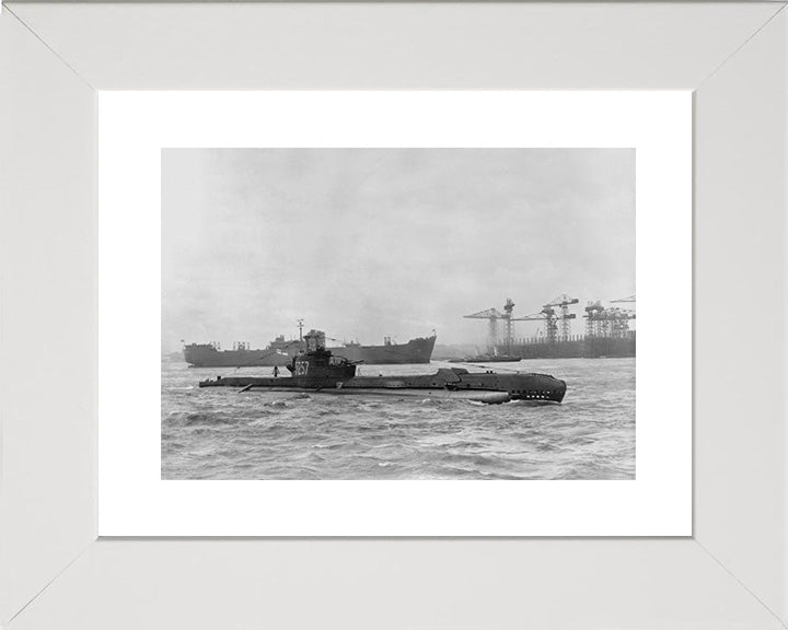 HMS Saga (P257) Photo Print - Starboard Side View - Royal Navy S Class Submarine Posters, Prints, & Visual Artwork Hampshire Prints 10 x 8 White Frame Yes