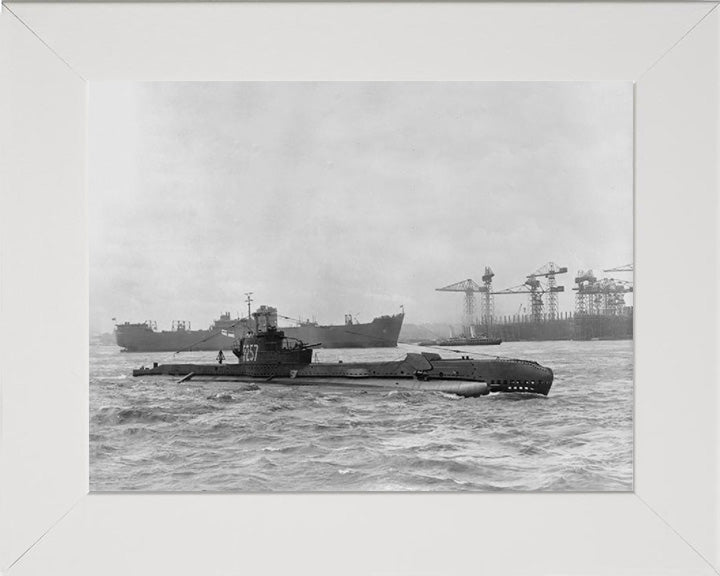HMS Saga (P257) Photo Print - Starboard Side View - Royal Navy S Class Submarine Posters, Prints, & Visual Artwork Hampshire Prints 10 x 8 White Frame No