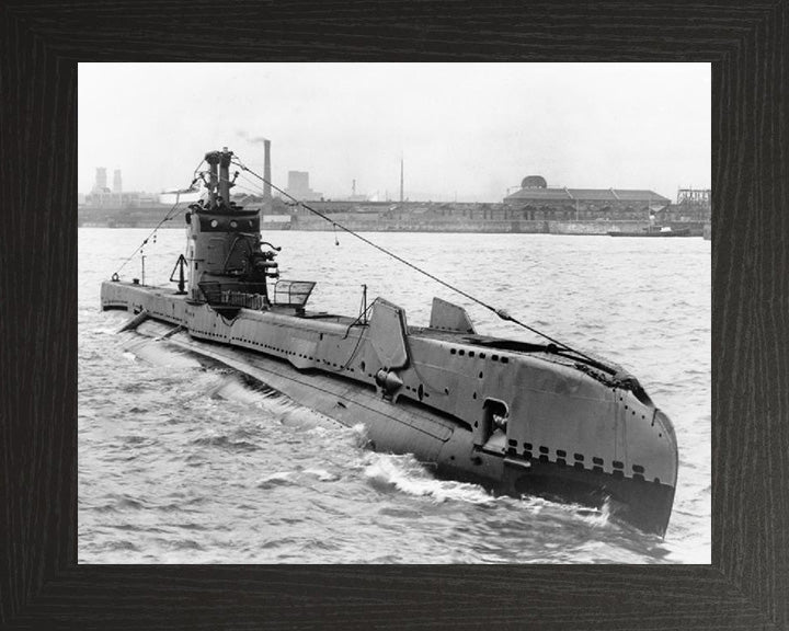 HMS Saracen (P247) Photo Print - Starboard Bow View - Royal Navy S Class Submarine Posters, Prints, & Visual Artwork Hampshire Prints 10 x 8 Black Frame No