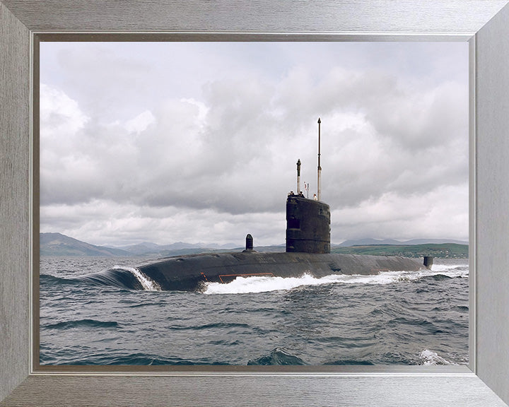 HMS Sceptre (S104) Swiftsure Class Submarine Photo Print Port Bow View Royal Navy Wall Art Naval Decor Posters, Prints, & Visual Artwork Hampshire Prints 10 x 8 Silver frame No