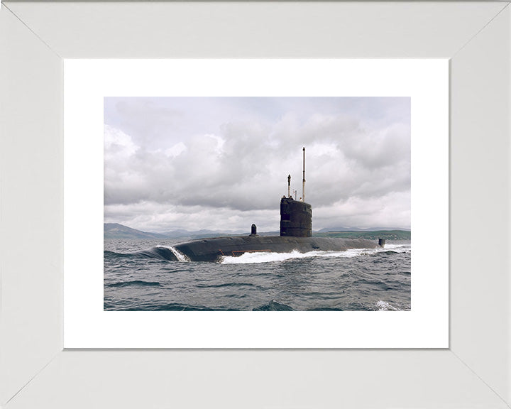 HMS Sceptre (S104) Swiftsure Class Submarine Photo Print Port Bow View Royal Navy Wall Art Naval Decor Posters, Prints, & Visual Artwork Hampshire Prints 10 x 8 White Frame Yes