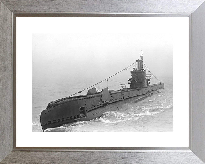 HMS Simoom (P225) Photo Print - Port Bow View - Royal Navy S Class Submarine Posters, Prints, & Visual Artwork Hampshire Prints 10 x 8 Silver Frame Yes