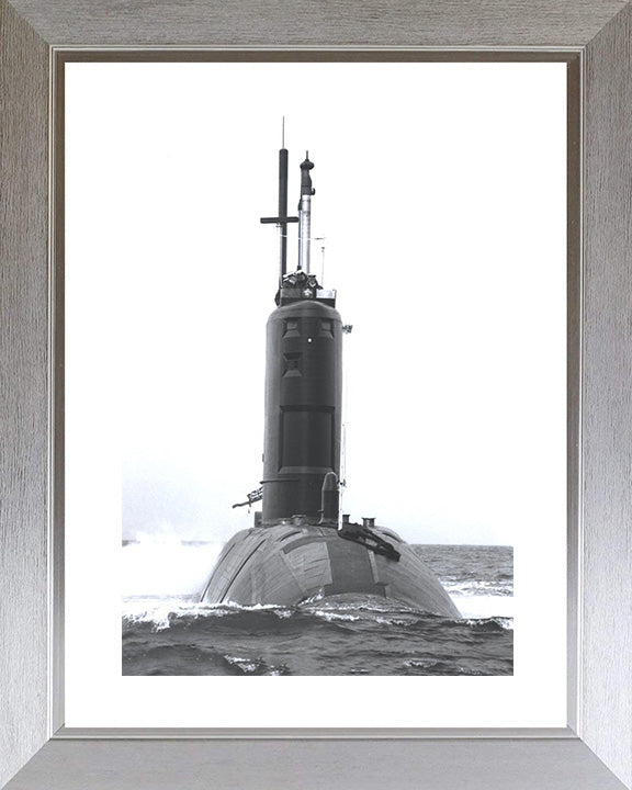HMS Spartan (S105) Photo Print - Bow View - Royal Navy Swiftsure Class Submarine Posters, Prints, & Visual Artwork Hampshire Prints 10 x 8 Silver Frame Yes