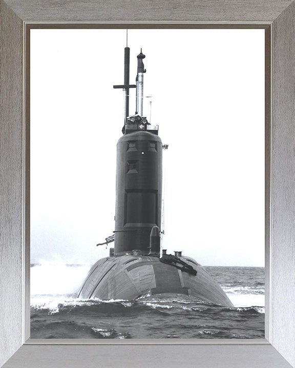 HMS Spartan (S105) Photo Print - Bow View - Royal Navy Swiftsure Class Submarine Posters, Prints, & Visual Artwork Hampshire Prints 10 x 8 Silver Frame No