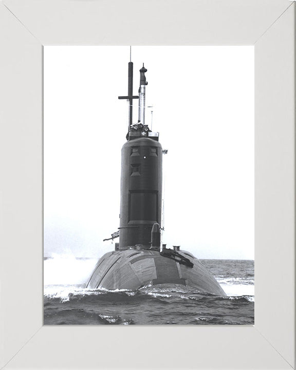 HMS Spartan (S105) Photo Print - Bow View - Royal Navy Swiftsure Class Submarine Posters, Prints, & Visual Artwork Hampshire Prints 10 x 8 White Frame No