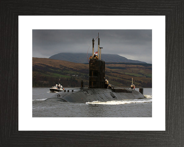 HMS Spartan (S105) Photo Print - Entering Harbour - Royal Navy Swiftsure Class Submarine Posters, Prints, & Visual Artwork Hampshire Prints 10 x 8 Black Frame Yes